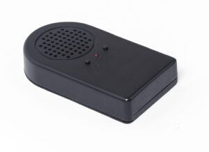 Un haut-parleur simulant le bruit de la combustion du bois